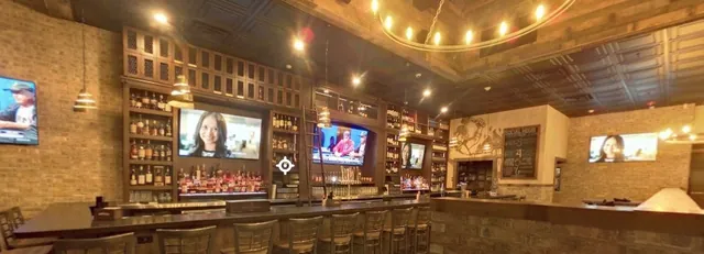 The bar at The Oak Stave, a Buffalo drinkery and eatery, photographed as a 360 panorama